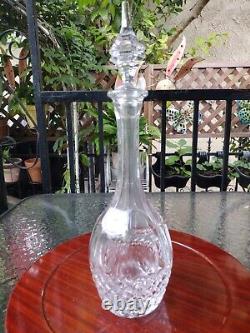15 Cut Heavy Clear Glass Decanter Diamond Hobnail Thumbprint with Stopper