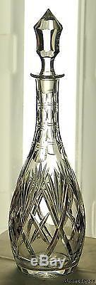15 Tall Vintage Elegant Pattern Cut Glass Crystal Liquor Decanter with Stopper