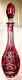 16tall, Crystal Cranberry Decanter With Stopper By Nachtmann Traube Cut-to-clear