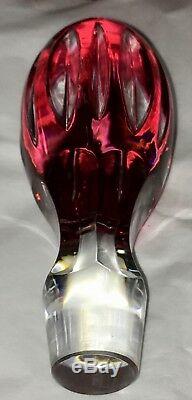 16Tall, CRYSTAL CRANBERRY DECANTER With STOPPER by NACHTMANN TRAUBE CUT-TO-CLEAR