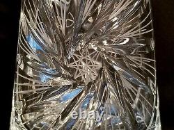 16 Tall Czech Bohemian Pinwheel Starburst Grey Cut Crystal Decanter Substantial