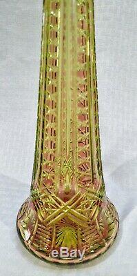 17 1/4 Val St Lambert Vaseline Cranberry ABP uranium Eiffel cut glass decanter