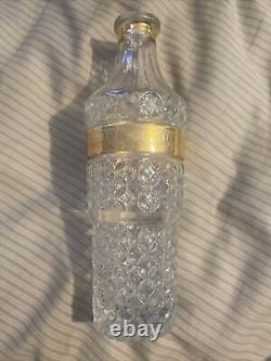 1950'Crystal Serve ware From MOSER decanter glasses gold trimmed