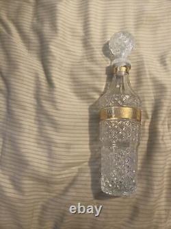 1950'Crystal Serve ware From MOSER decanter glasses gold trimmed