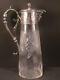 19 C Antique Abp Glass Diamond Cut Silver Decanter Wine Water Pitcher Claret Jug