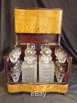 19c Inlaid Tantalus/Decanter Box Complete