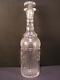 19th C Intaglio Cut Etch Glass Bottle Crystal Liquor Whiskey Decanter Bohemian