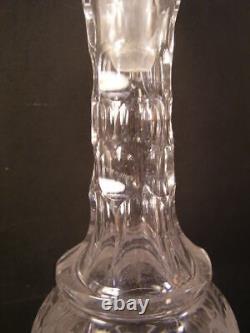 19th c Intaglio Cut Etch Glass Bottle Crystal Liquor Whiskey Decanter Bohemian