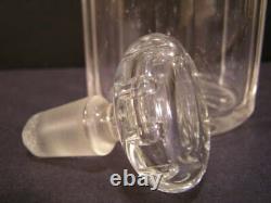19th c Intaglio Cut Etch Glass Bottle Crystal Liquor Whiskey Decanter Bohemian
