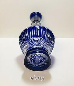 1 Ajka King Louis Cobalt Blue Cut To Clear Crystal Teardrop Decanter WithStopper