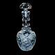 1 (one) Vintage Bohemian Large 2 Ring Cut Lead Crystal Wine Decanter