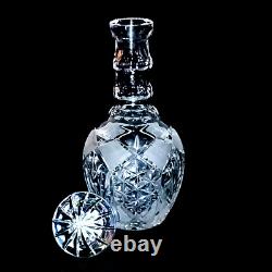 1 (One) VINTAGE BOHEMIAN LARGE 2 Ring Cut Lead Crystal Wine Decanter