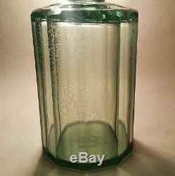 20s ART DECO vtg faceted moser cut crystal decanter antique glass liquor bottle