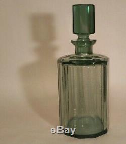 20s ART DECO vtg faceted moser cut crystal decanter antique glass liquor bottle
