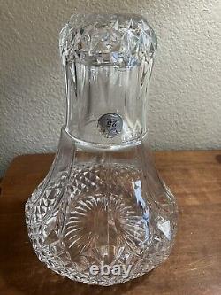 24% Lead Crystal Bedside Water Carafe Clear Cut Glass French 9 Tall 2003