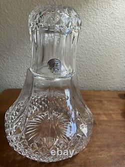 24% Lead Crystal Bedside Water Carafe Clear Cut Glass French 9 Tall 2003