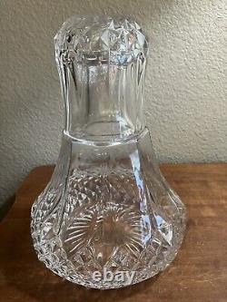 24% Lead Crystal Bedside Water Carafe Clear Cut Glass French 9 Tall 2003