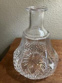 24% Lead Crystal Bedside Water Carafe Clear Cut Glass French 9 Tall 2003