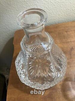 24% Lead Crystal Bedside Water Carafe Clear Cut Glass French 9 Tall 2003