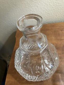 24% Lead Crystal Bedside Water Carafe Clear Cut Glass French 9 Tall 2003