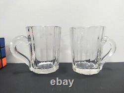 2 Antique Panel Cut Etched Grape Vine Whiskey Mugs Boston Sandwich