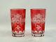 2 Nachtmann Traube Cranberry Cut To Clear 12 Oz Tumblers Crystal Glasses Qty