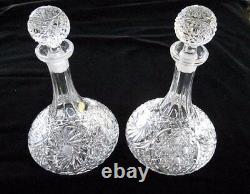 2 SHIPS DECANTER-MADE ITALY HAND CUT, 24% LEAD CRYSTAL, 12H WithSTOPPPER, XLNT COND