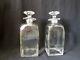2 (pair) Antique Cell Cut Decanters With Pouring Lip, Probably By Baccarat H21,8