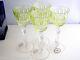 4 Ajka Faberge Xenia Lime Paridot Cased Cut To Clear 6 Wine Cordials