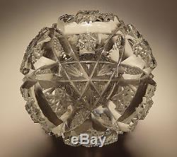 4+ LBS CIRCA 1885 AMERICAN BRILLIANT DECANTER With PATTERN CUT STOPPER ABP CRYSTAL