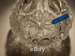 4+ LBS CIRCA 1885 AMERICAN BRILLIANT DECANTER With PATTERN CUT STOPPER ABP CRYSTAL