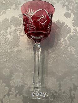 4 Nachtmann 8 1/4 Crystal Wine Glasses Multi Color Cut To Clear
