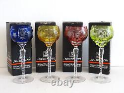 4 Nachtmann Traube Cut to Clear Crystal 8 1/4 Tall Hock Wine Glasses in Boxes