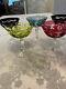 5 Nachtmann 4 3/4 Crystal Champagne/sherbet Glasses Multi Color Cut To Clear