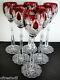 6 Faberge Czar Imperial Ruby Red Cased Cut To Clear 10 5/8 Wine Goblets
