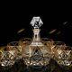 7 Piece Gold Crystal Decanter Set Royal Decanter & 6 Glasses Set Save 50%