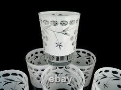 8 Bohemian Czech Crystal & White Cased Cut to Clear Double Old Fashioned Glasses