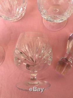 8 Pc Set Vintage Gorham Cut Crystal Decanter & Brandy Snifters Set Signed