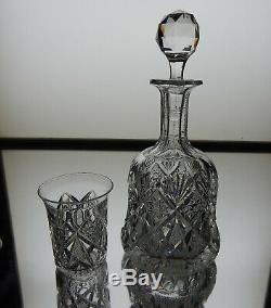 ABCG SPECTACULAR! Whiskey decanter set DORFLINGER MARLBORO Mint condition