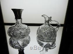 ABCG matching set yacht decanter & carafe with sterling spout Silverby Pairpoint