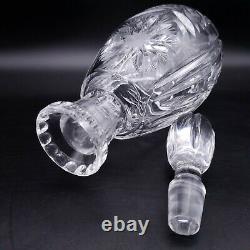 ABP American Brilliant Cut Clear Crystal Decanter & Stopper Connoisseur Whiskey