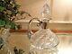 Abp American Brilliant Cut Glass Decanter With Sterling Silver Grape Motif