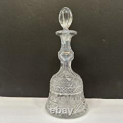 ABP American Brilliant Period Cut Glass Bell Shaped Decanter Daisy Button