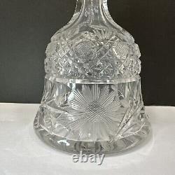 ABP American Brilliant Period Cut Glass Bell Shaped Decanter Daisy Button