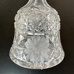 ABP American Brilliant Period Cut Glass Bell Shaped Decanter Daisy Button