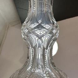 ABP American Brilliant Period Cut Glass Bell Shaped Decanter Daisy Button