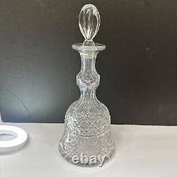 ABP American Brilliant Period Cut Glass Bell Shaped Decanter Daisy Button