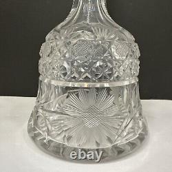 ABP American Brilliant Period Cut Glass Bell Shaped Decanter Daisy Button