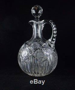 ABP American Brilliant Period Cut Glass Decanter Whiskey Jug withStopper Nice