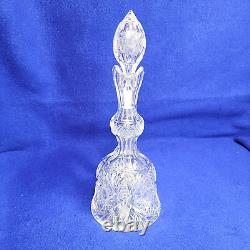 ABP Antique American Brilliant Period Cut Crystal Bell Shaped Decanter 12